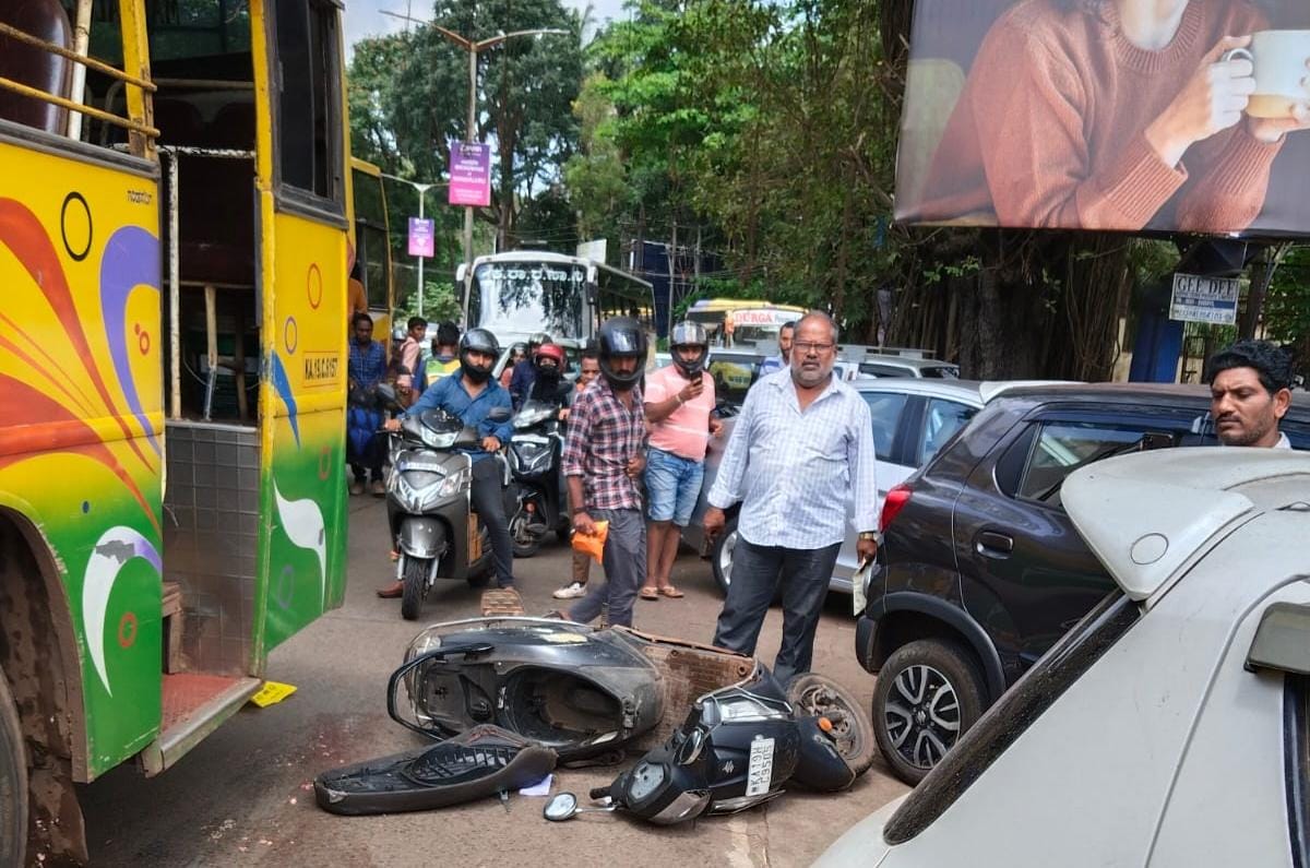 13-year-old pillion rider killed on the spot after being run over by private bus in Mangaluru